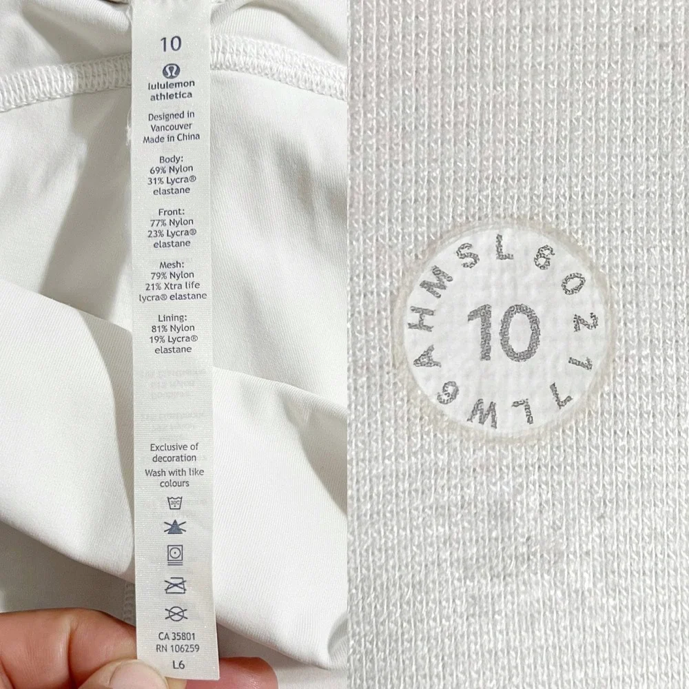 Lululemon Women's Sweat Your Heart Out‎ Crop Leggings In White Size 10